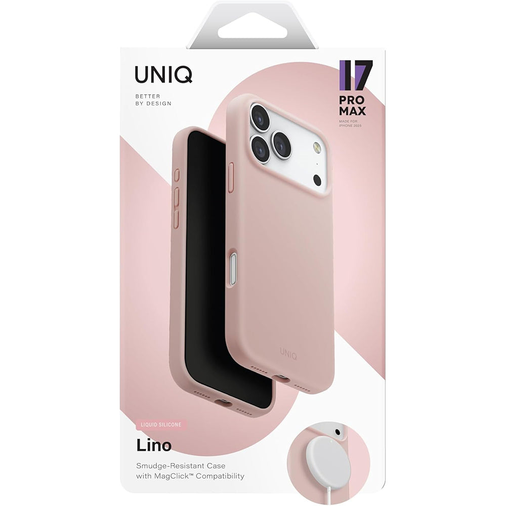 MagSafe hoes voor Apple iPhone 17, UNIQ, Lino MagClick, Roze