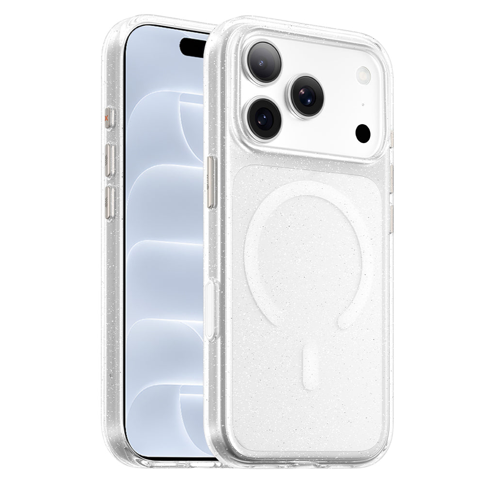 MagSafe-hoesje voor Apple iPhone 18 Pro / 17 Pro, Blueo, Crystal Pro Anti-Drop Glitter, transparant