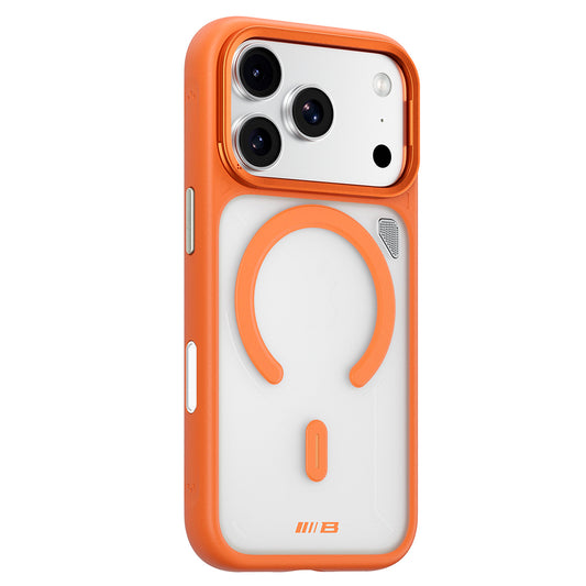 MagSafe-hoesje voor Apple iPhone 18 Pro / 17 Pro, Blueo, Heat Dissipation Stand, transparant satijnoranje
