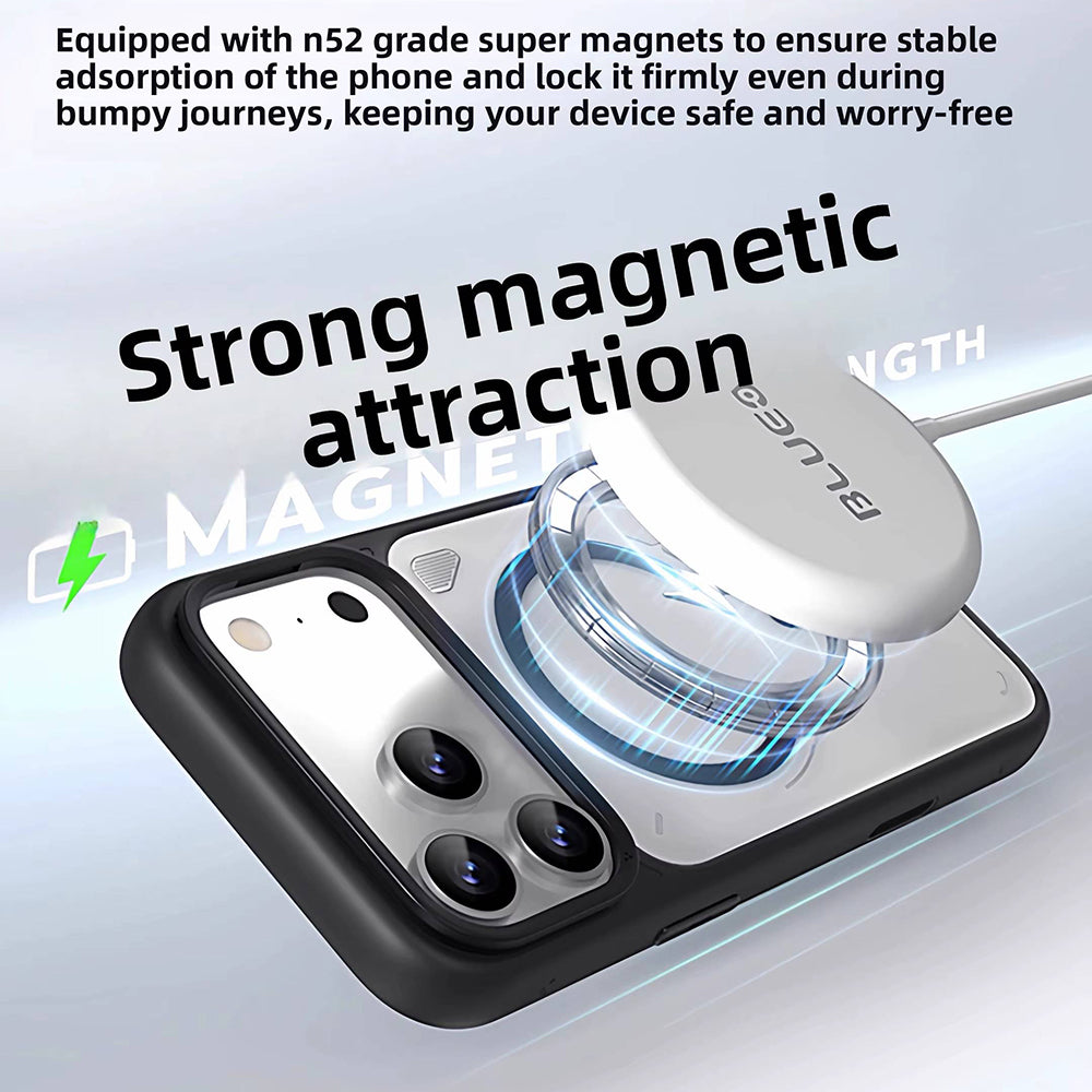 MagSafe-hoesje voor Apple iPhone 18 Pro / 17 Pro, Blueo, Heat Dissipation Stand, transparant satijnoranje