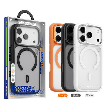 MagSafe-hoesje voor Apple iPhone 18 Pro / 17 Pro, Blueo, Heat Dissipation Stand, transparant satijnoranje