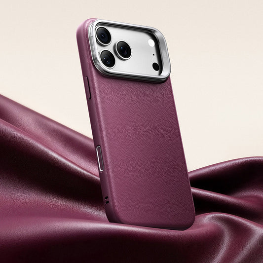 MagSafe-hoesje voor Apple iPhone 18 Pro / 17 Pro, ESR, Atelier met standaard, Donkerrood Satijn