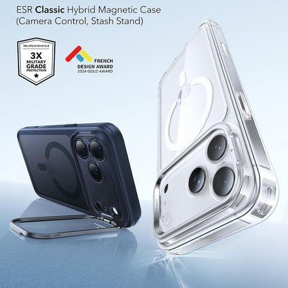 MagSafe-hoes voor Apple iPhone 18 Pro / 17 Pro, ESR, Classic Hybrid Kickstand, Satin Blauw