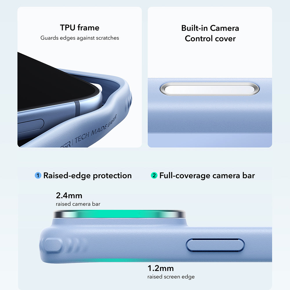 MagSafe-hoesje voor Apple iPhone 18 Pro / 17 Pro, ESR, Classic Hybrid Kickstand, Satin Blauw