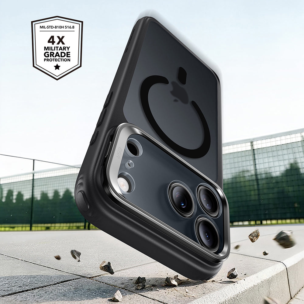 MagSafe-hoesje voor Apple iPhone 18 Pro / 17 Pro, ESR, Classic Hybrid Kickstand, Zwart Satijn