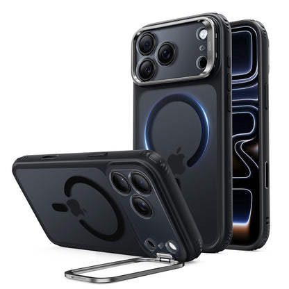 MagSafe-hoesje voor Apple iPhone 18 Pro / 17 Pro, ESR, Classic Hybrid Kickstand, Zwart Satijn
