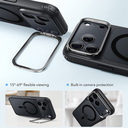MagSafe-hoesje voor Apple iPhone 18 Pro / 17 Pro, ESR, Classic Hybrid Kickstand, Zwart Satijn