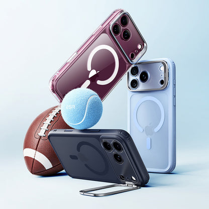 MagSafe-hoesje voor Apple iPhone 18 Pro / 17 Pro, ESR, Classic Hybrid Kickstand, Zwart Satijn