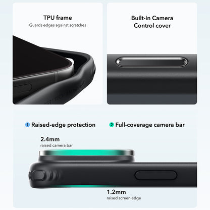 MagSafe-hoesje voor Apple iPhone 18 Pro / 17 Pro, ESR, Classic Hybrid Kickstand, Zwart Satijn