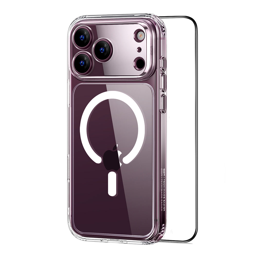 MagSafe-hoesje voor Apple iPhone 18 Pro / 17 Pro, ESR, Classic Hybrid met schermbeschermer, Transparant