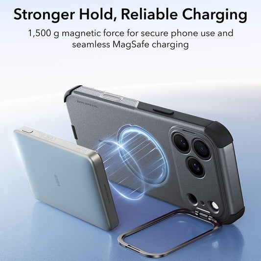 MagSafe-hoes voor Apple iPhone 18 Pro / 17 Pro, ESR, Cyber Armor Kickstand, Grijs