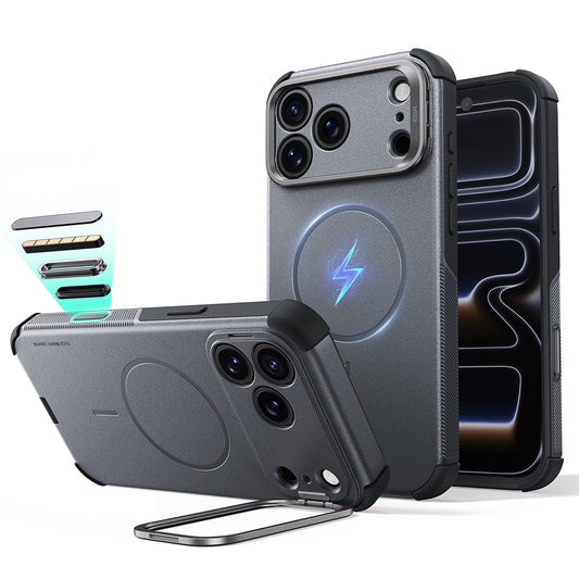 MagSafe-hoes voor Apple iPhone 18 Pro / 17 Pro, ESR, Cyber Armor Kickstand, Grijs