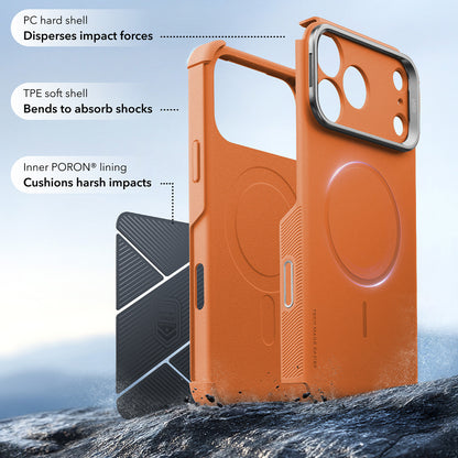 MagSafe-hoes voor Apple iPhone 18 Pro / 17 Pro, ESR, Cyber Armor Kickstand, Oranje