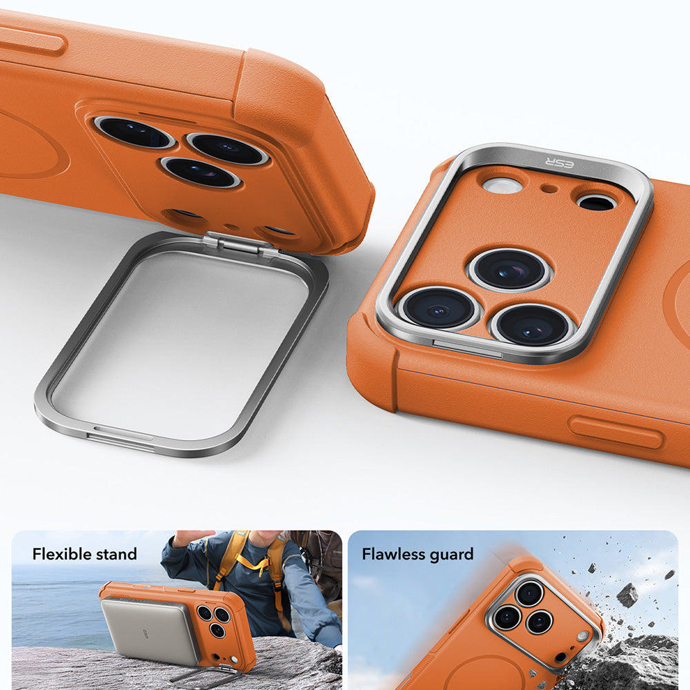 MagSafe-hoes voor Apple iPhone 18 Pro / 17 Pro, ESR, Cyber Armor Kickstand, Oranje
