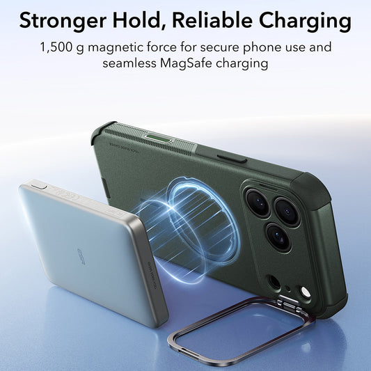 MagSafe-hoes voor Apple iPhone 18 Pro / 17 Pro, ESR, Cyber Armor Kickstand, Groen