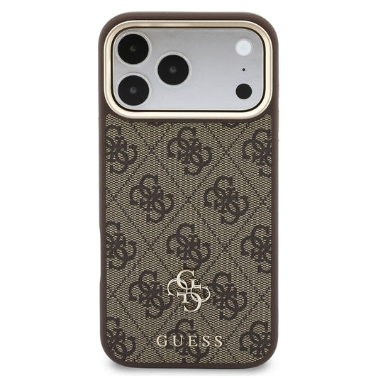 MagSafe-hoesje voor Apple iPhone 18 Pro / 17 Pro, Guess, 4G Cardslot & Big Strap, bruin