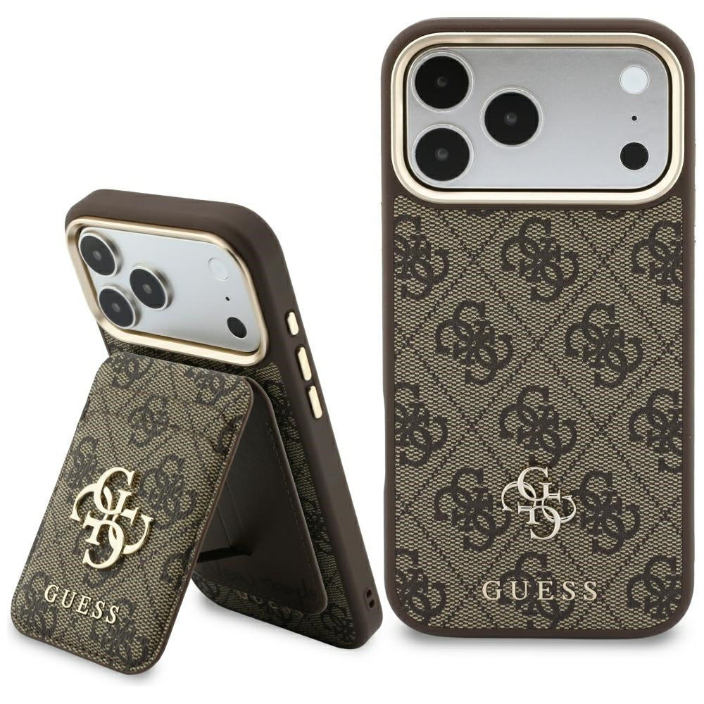 MagSafe-hoesje voor Apple iPhone 18 Pro / 17 Pro, Guess, 4G Cardslot, bruin