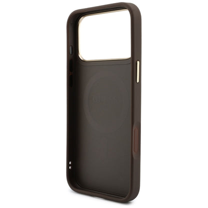 MagSafe-hoesje voor Apple iPhone 18 Pro / 17 Pro, Guess, 4G Cardslot, bruin