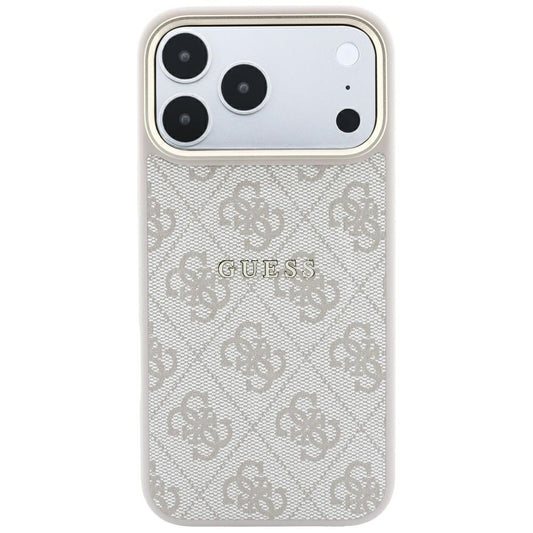 MagSafe-hoesje voor Apple iPhone 18 Pro / 17 Pro, Guess, 4G Embossed Classic, Roze