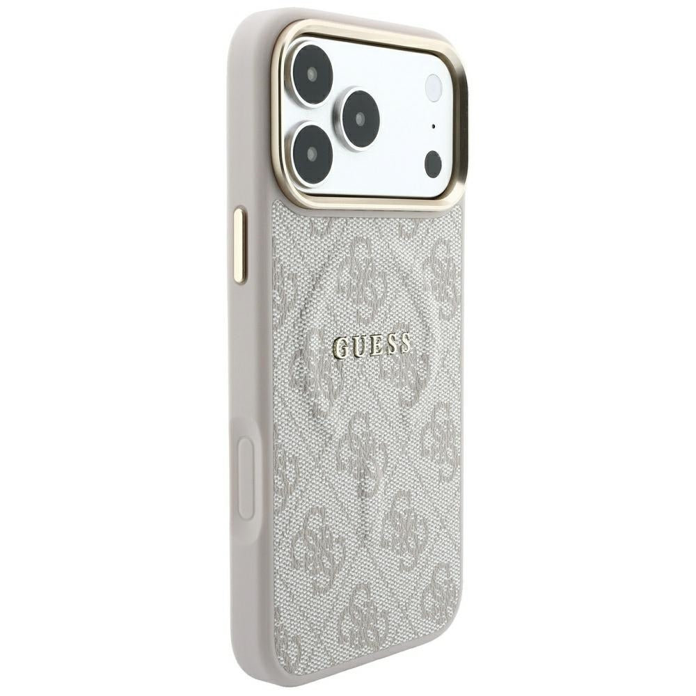 MagSafe-hoesje voor Apple iPhone 18 Pro / 17 Pro, Guess, 4G Embossed Classic, Roze