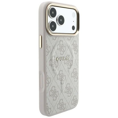 MagSafe-hoesje voor Apple iPhone 18 Pro / 17 Pro, Guess, 4G Embossed Classic, Roze
