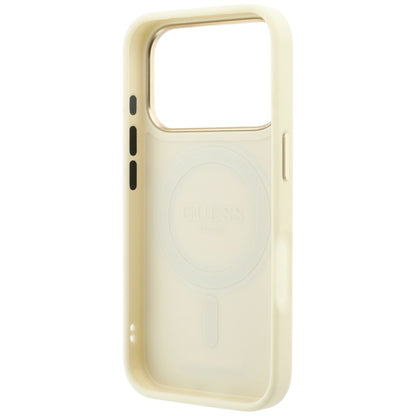 MagSafe-hoesje voor Apple iPhone 18 Pro / 17 Pro, Guess, Grained Ring Stand 360 Classic, Beige