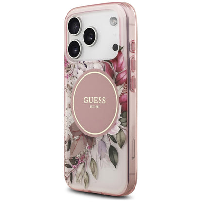 MagSafe-hoesje voor Apple iPhone 18 Pro / 17 Pro, Guess, IML Flower & Tonal Circle, roze
