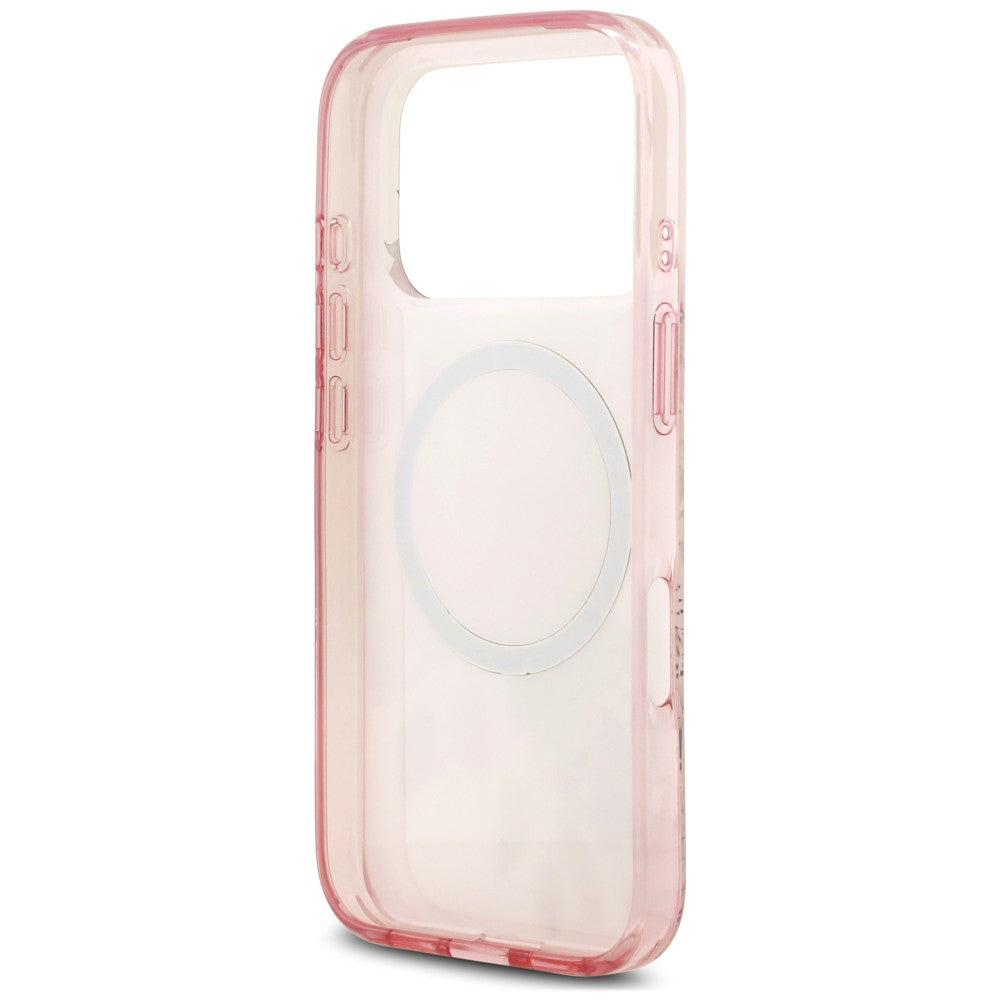 MagSafe-hoesje voor Apple iPhone 18 Pro / 17 Pro, Guess, IML Flower & Tonal Circle, roze