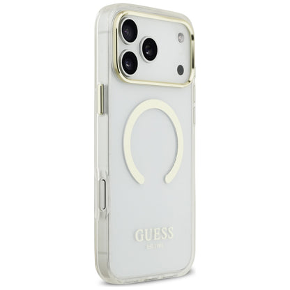 MagSafe-hoesje voor Apple iPhone 18 Pro / 17 Pro, Guess, Metal Outline, Goudkleurig