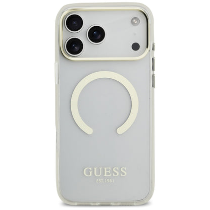 MagSafe-hoesje voor Apple iPhone 18 Pro / 17 Pro, Guess, Metal Outline, Goudkleurig