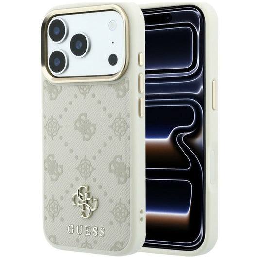 MagSafe-hoesje voor Apple iPhone 18 Pro / 17 Pro, Guess, Peony 4G Small Logo, Beige