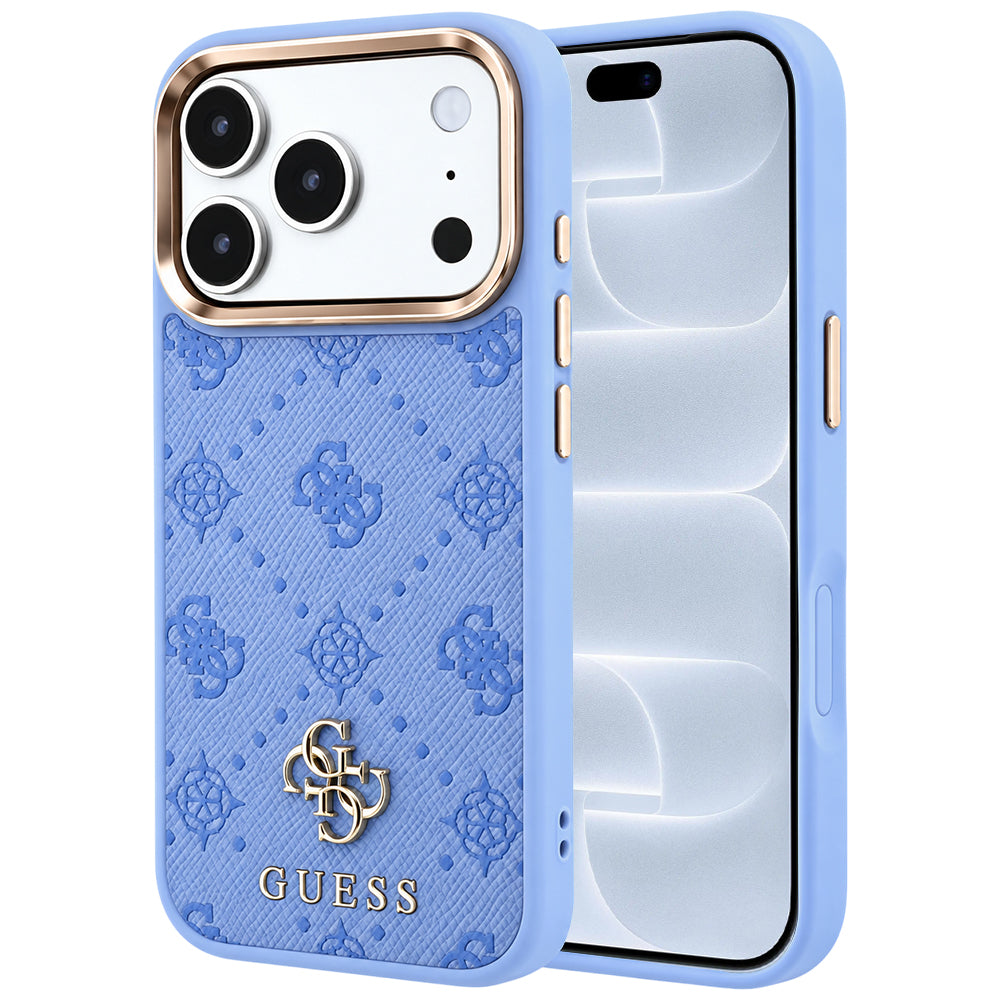 MagSafe-hoesje voor Apple iPhone 18 Pro / 17 Pro, Guess, Peony 4G Small Logo, Blauw