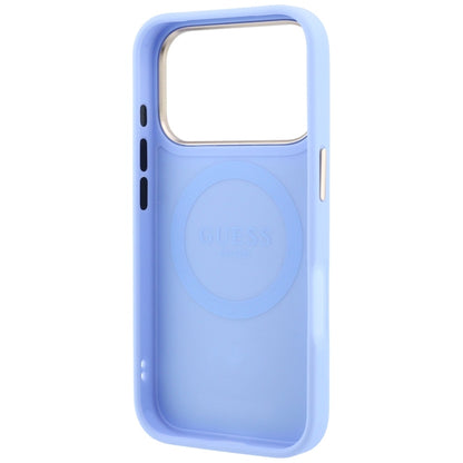 MagSafe-hoesje voor Apple iPhone 18 Pro / 17 Pro, Guess, Peony 4G Small Logo, Blauw