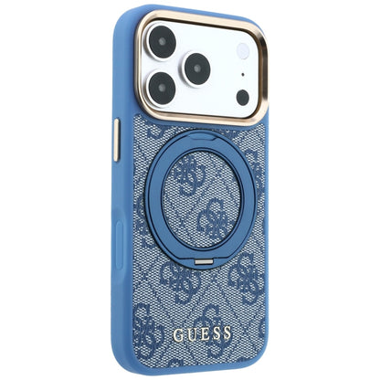MagSafe-hoes voor Apple iPhone 18 Pro / 17 Pro, Guess, Ring Stand 360 4G Classic Logo, Blauw