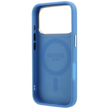 MagSafe-hoes voor Apple iPhone 18 Pro / 17 Pro, Guess, Ring Stand 360 4G Classic Logo, Blauw
