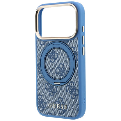 MagSafe-hoes voor Apple iPhone 18 Pro / 17 Pro, Guess, Ring Stand 360 4G Classic Logo, Blauw