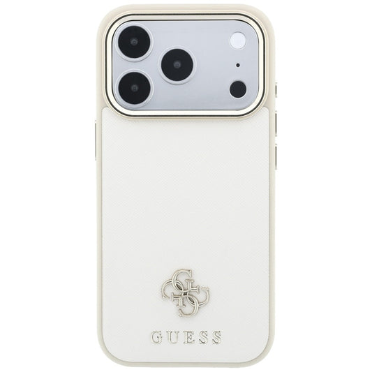 MagSafe-hoesje voor Apple iPhone 18 Pro / 17 Pro, Guess, Saffiano Small 4G Classic, Beige