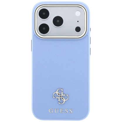 MagSafe-hoesje voor Apple iPhone 18 Pro / 17 Pro, Guess, Saffiano Small 4G Classic, Bleu