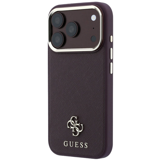 MagSafe-hoesje voor Apple iPhone 18 Pro / 17 Pro, Guess, Saffiano Small 4G Classic, Bordeaux