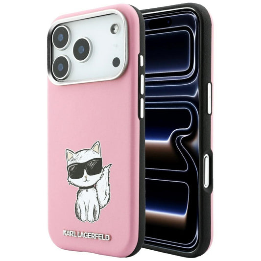MagSafe-hoesje voor Apple iPhone 18 Pro / 17 Pro, Karl Lagerfeld, Choupette Sketch, Roze