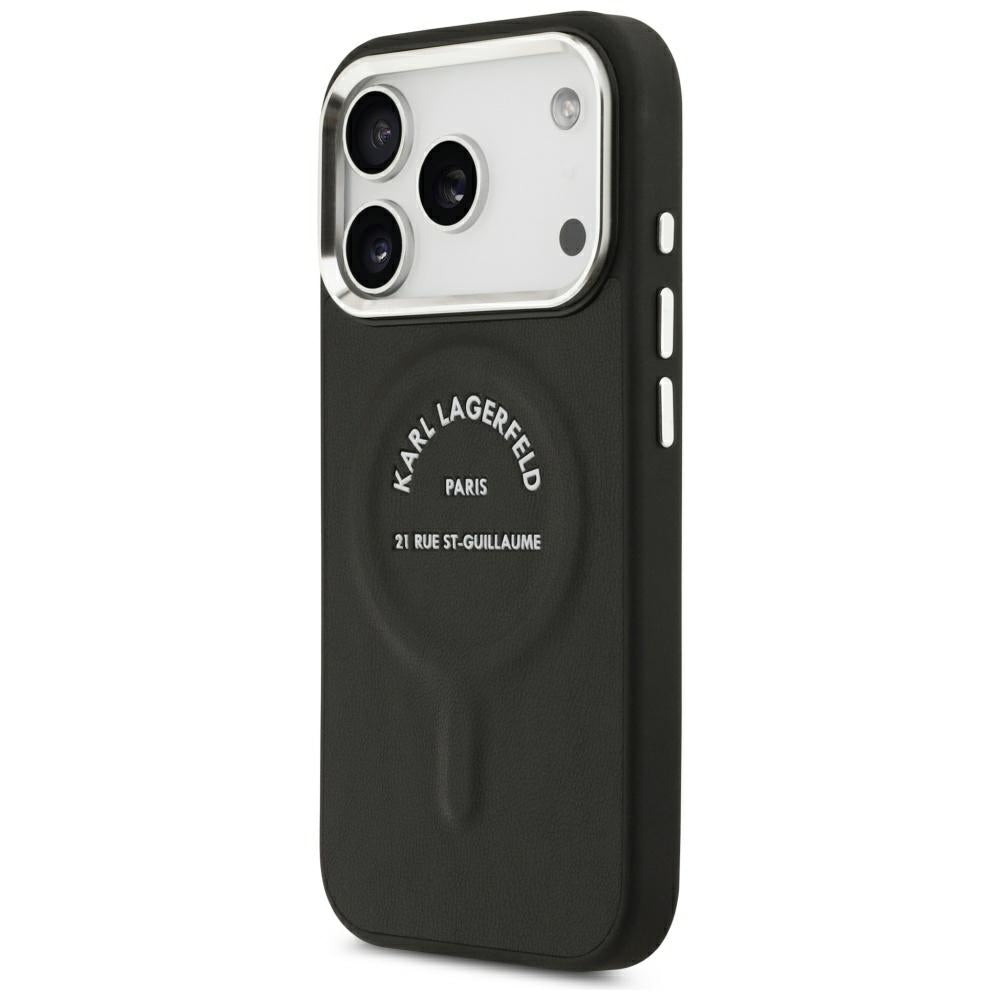 MagSafe-hoes voor Apple iPhone 18 Pro / 17 Pro, Karl Lagerfeld, EMB. Ring met Karl RSG-logo, Zwart