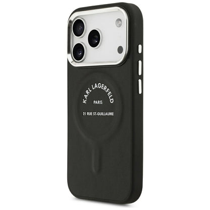 MagSafe-hoes voor Apple iPhone 18 Pro / 17 Pro, Karl Lagerfeld, EMB. Ring met Karl RSG-logo, Zwart