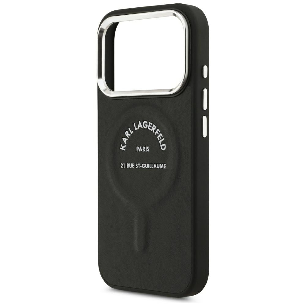 MagSafe-hoes voor Apple iPhone 18 Pro / 17 Pro, Karl Lagerfeld, EMB. Ring met Karl RSG-logo, Zwart