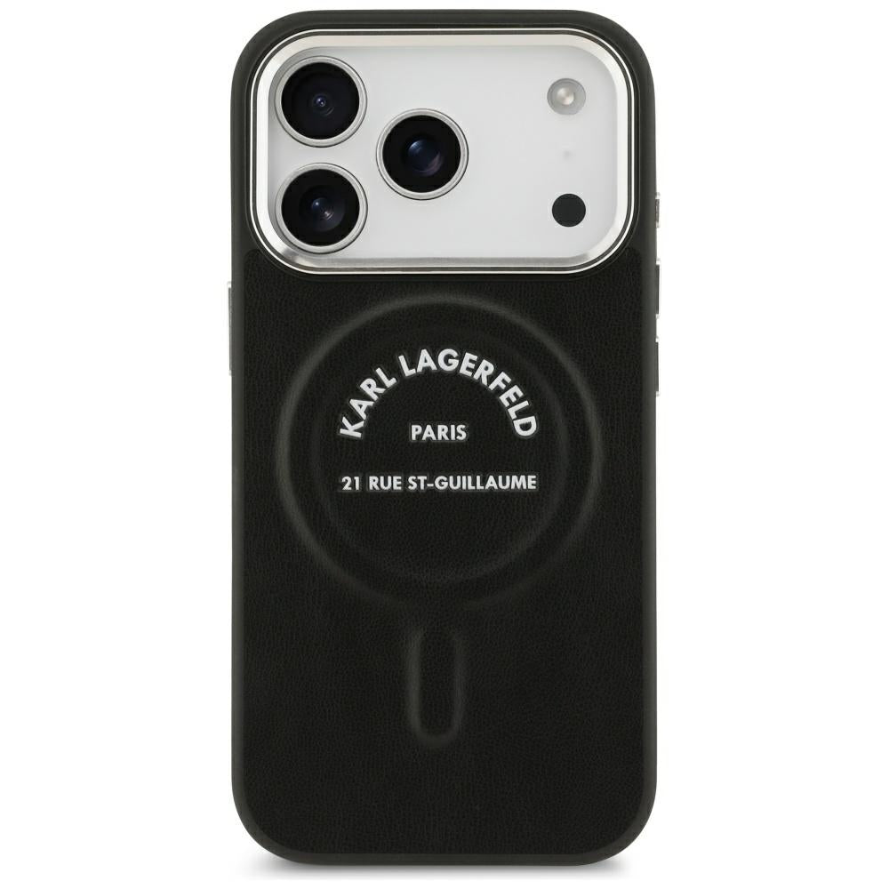 MagSafe-hoes voor Apple iPhone 18 Pro / 17 Pro, Karl Lagerfeld, EMB. Ring met Karl RSG-logo, Zwart