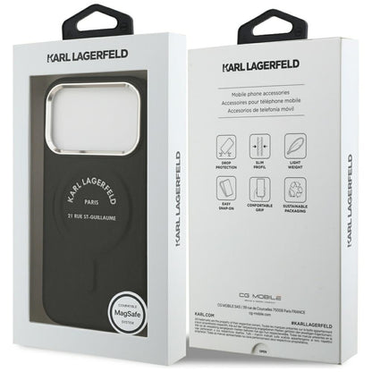 MagSafe-hoes voor Apple iPhone 18 Pro / 17 Pro, Karl Lagerfeld, EMB. Ring met Karl RSG-logo, Zwart