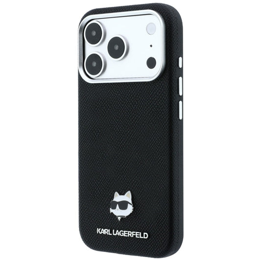 MagSafe-hoes voor Apple iPhone 18 Pro / 17 Pro, Karl Lagerfeld, Gegranuleerd Choupette-hoofd, Zwart