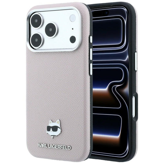 MagSafe-hoesje voor Apple iPhone 18 Pro / 17 Pro, Karl Lagerfeld, Grained Choupette Head, Roze