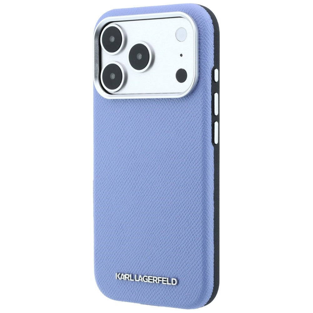 MagSafe-hoesje voor Apple iPhone 18 Pro / 17 Pro, Karl Lagerfeld, Gegranuleerd Uitgerekt Logo, Blauw
