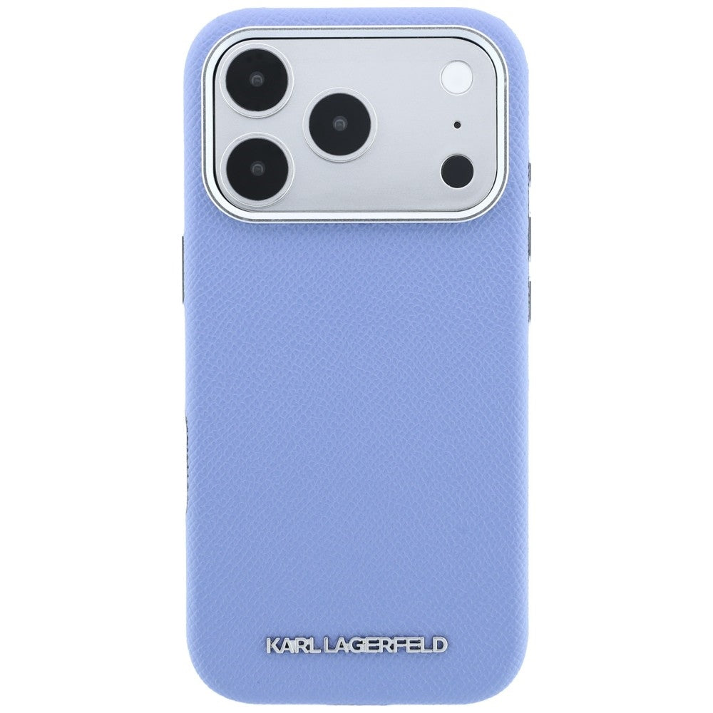 MagSafe-hoesje voor Apple iPhone 18 Pro / 17 Pro, Karl Lagerfeld, Gegranuleerd Uitgerekt Logo, Blauw