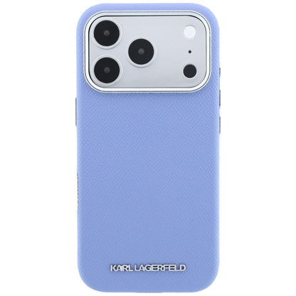 MagSafe-hoesje voor Apple iPhone 18 Pro / 17 Pro, Karl Lagerfeld, Gegranuleerd Uitgerekt Logo, Blauw